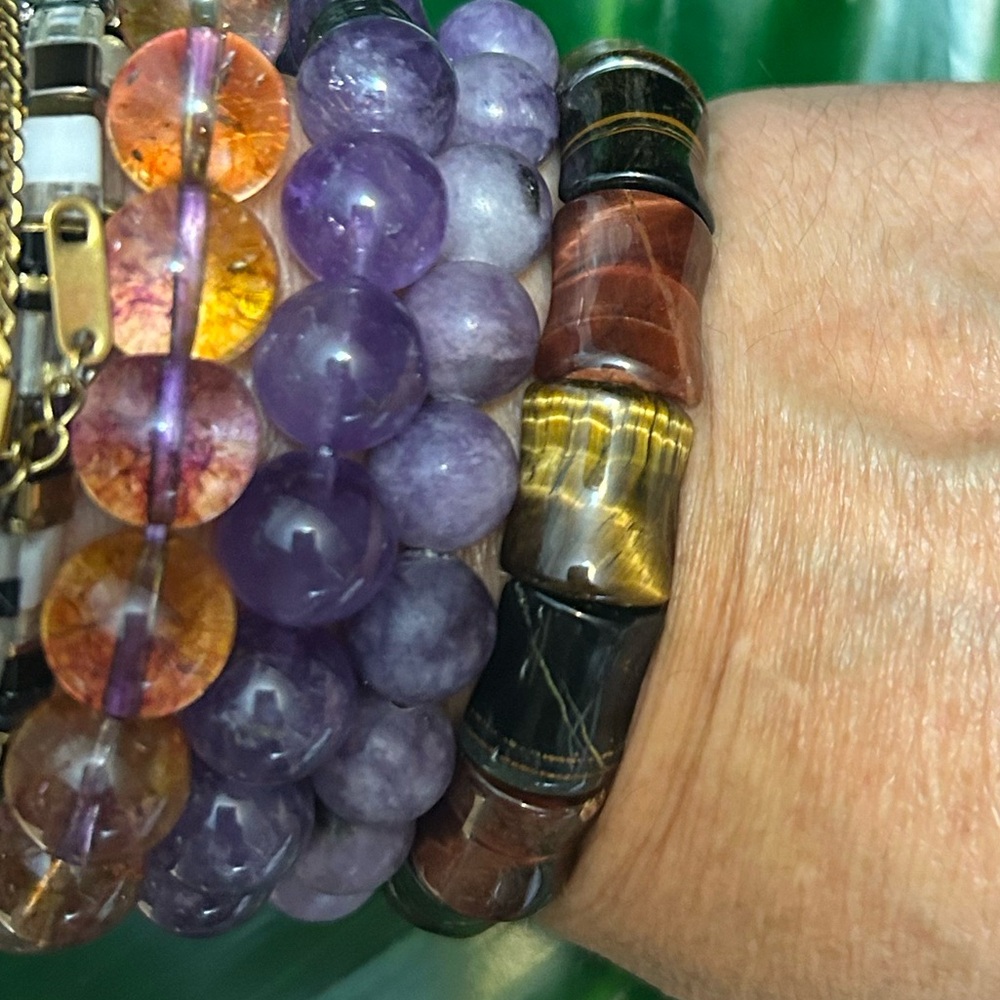 bamboo tigers eye soft bangle bracelet